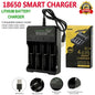Cigarette electronique Vapotage Vape : Chargeur 4 Ram USB pour accus batterie 18650,21700,18350 (BMAX)