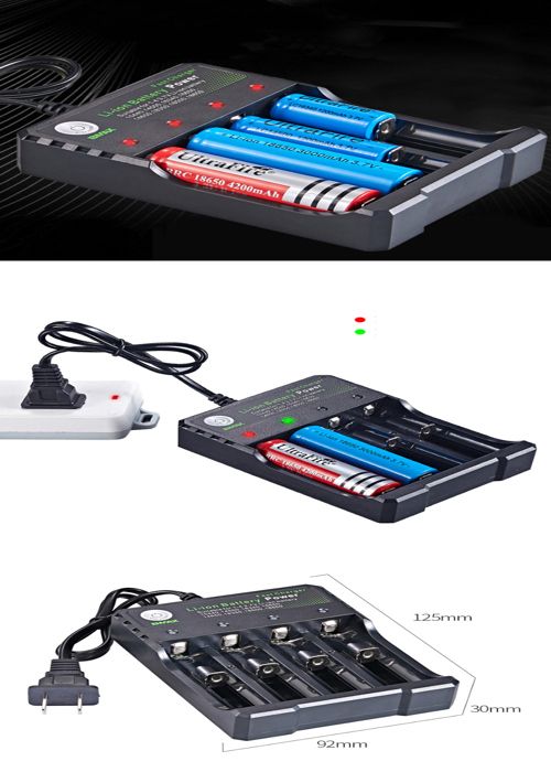 Cigarette electronique Vapotage Vape : Chargeur 4 Ram USB pour accus batterie 18650,21700,18350 (BMAX)