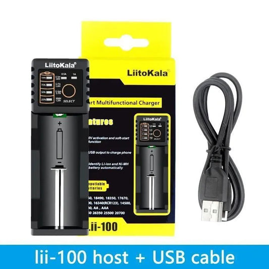 Cigarette electronique Vapotage Vape PRO : Chargeur une RAM Smat multifonction USB LII-100 186500,18350,21700 (LITOKALA)