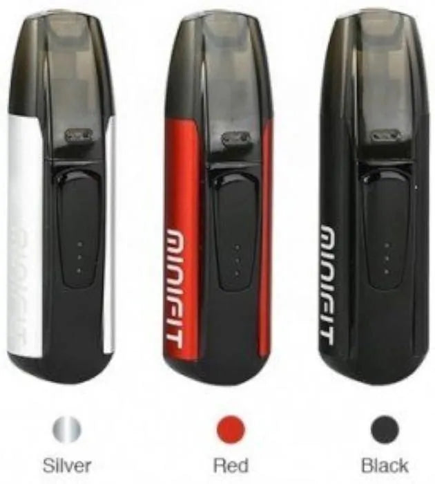 CADEAUX : LOT / Kit Minifit Pod 1.5 ml batterie integré 370mAh Noir/Rouge + E-liquide 50ml  (Justfog)