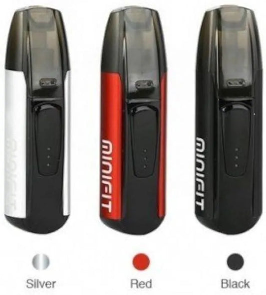 CADEAUX : LOT / Kit Minifit Pod 1.5 ml batterie integré 370mAh Noir/Rouge + E-liquide 50ml  (Justfog)