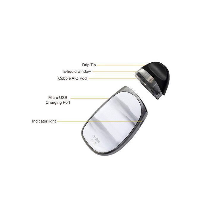 CADEAU / Cigarette electronique Vapotage Vape : Kit Pod Cobble Batterie 700mAh Metal {Couleur Aléatoire} E-liquide 50ml (Aspire)