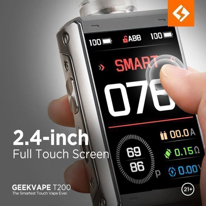 REVOLUTION TACTIL : LOT / Kit T200 X Ecran Touch (Couleur NOIR)+Tank Zeus + Cadeaux Vendeur Batteries,Liquide (GeekVape)