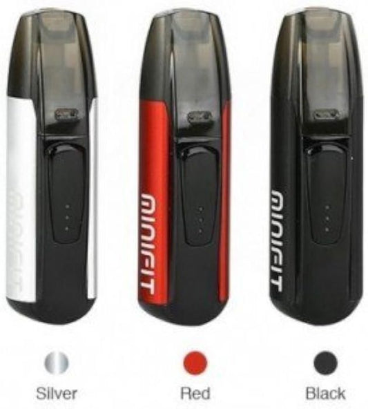 DEBUTANT / Cigarette electronique Vapotage Vape : LOT / 2 Kits Minifit 370mah Pod 1.5ml Noir / Rouge (JUSTFOG)