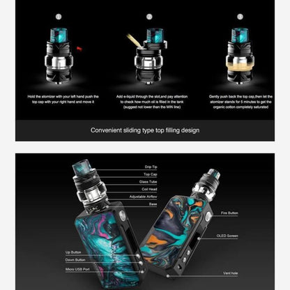 VOOPOO Drag 2 Cigarette électronique kit 177W TC Mod + 5ML Uforce T2 atomiseur + Sony 18650 Accus - Puzzle